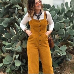 Mustard yellow BDG Corduroy Overalls size XS